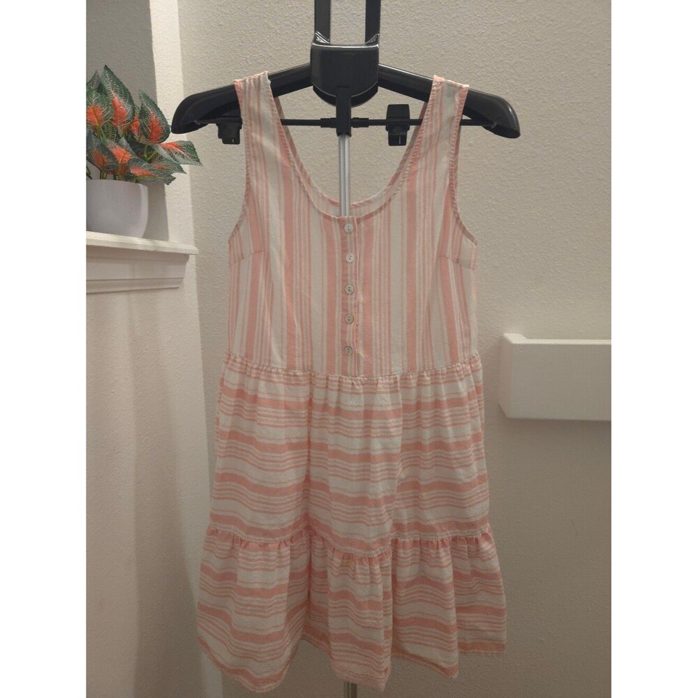 Petal & Pup Pink and White Striped Flowy Cotton Button Up Tank Dress Size 4